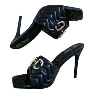 Cape Robbin Black Golden Bit Slip On Minka Heel Sandals 10